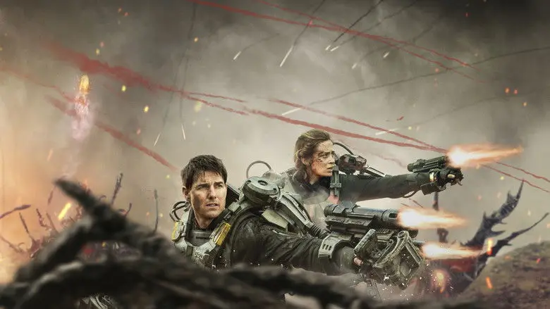 Cage and Rita in powered combat suits during a battle