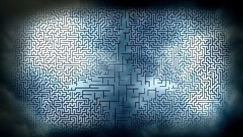 A glowing maze pattern in Inception